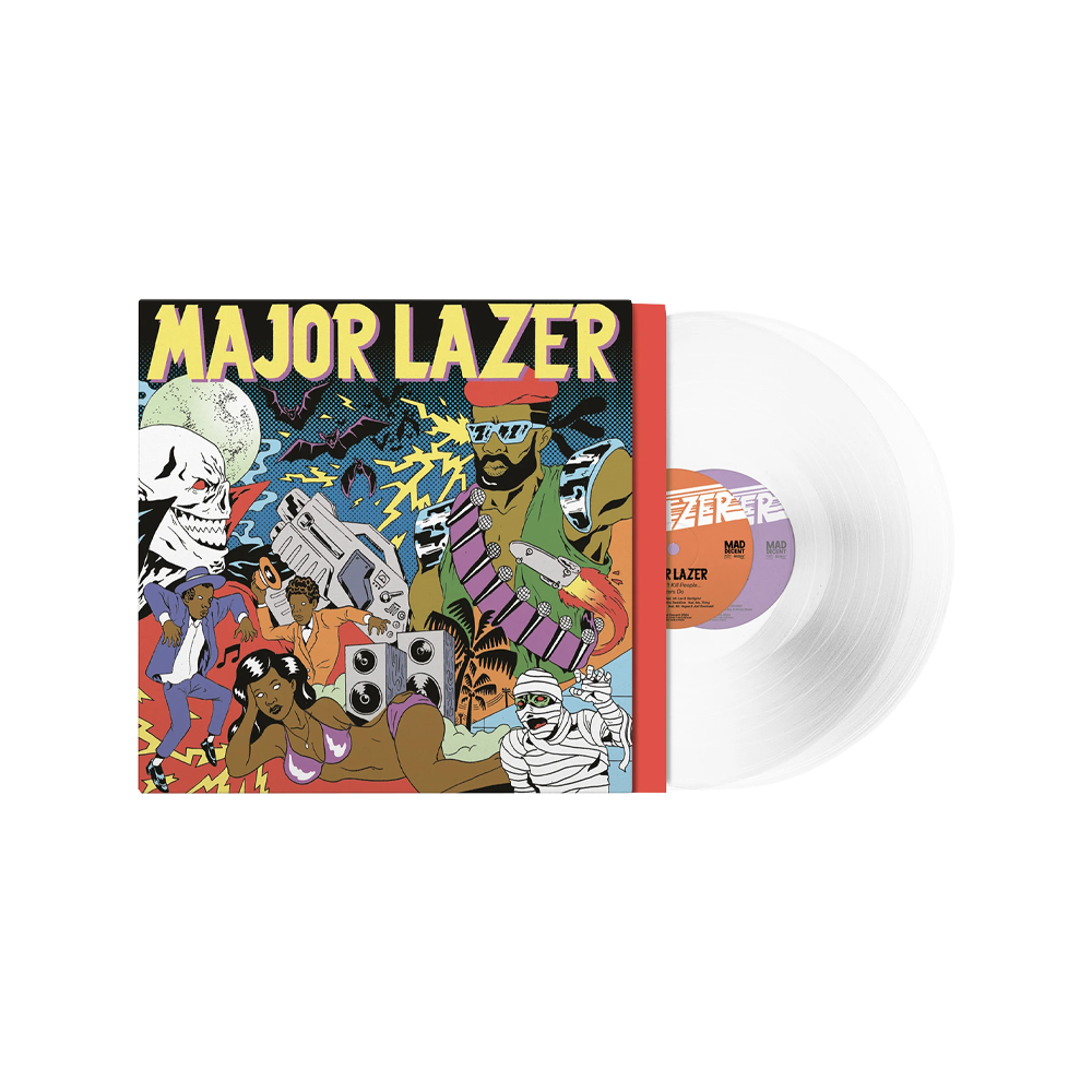 Major Lazer - Guns Don't Kill People... Lazers Do - 2 Double vinyle transparent Gatefold + planche d'autocollant collector - Tirage limitée