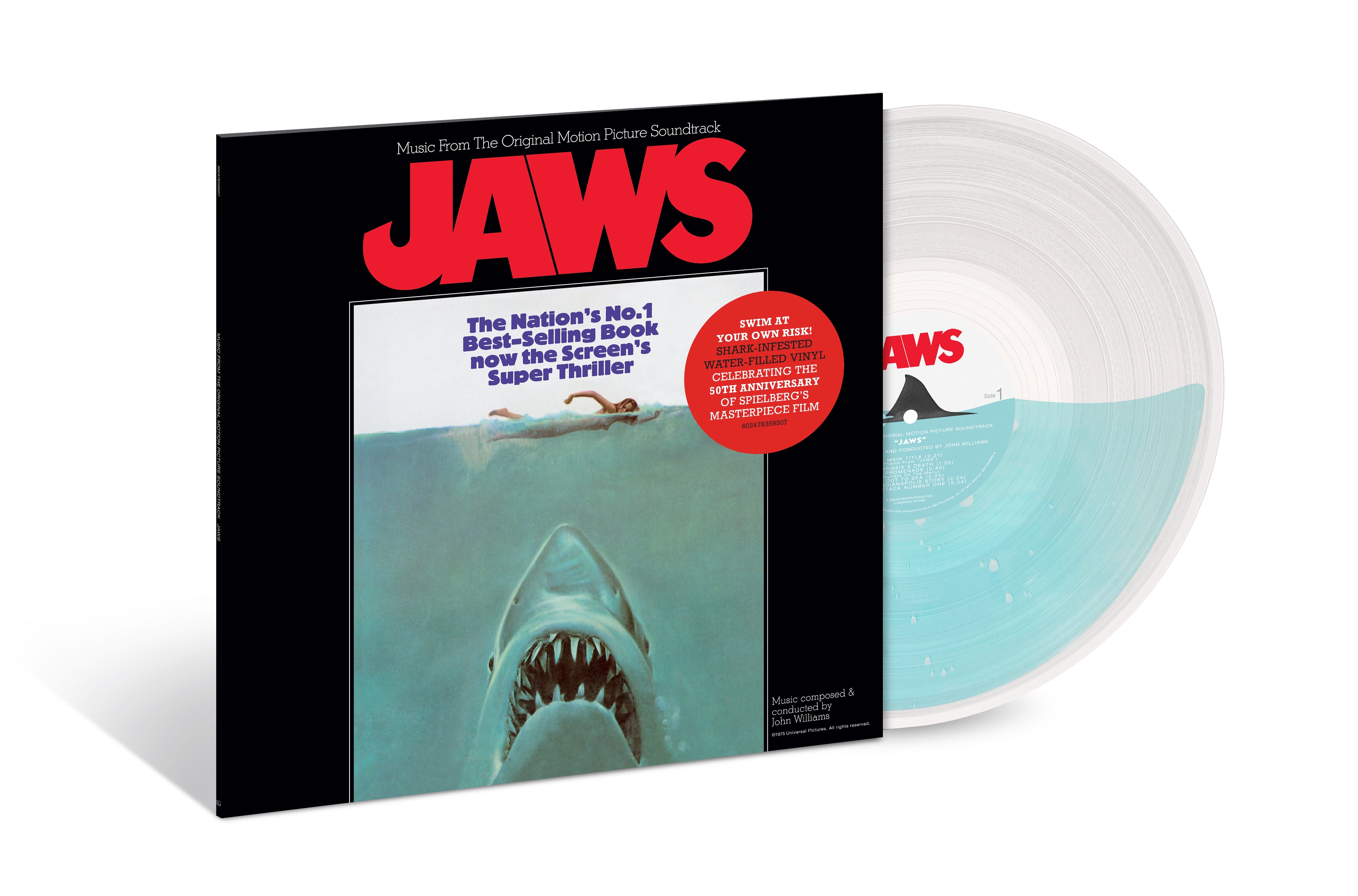 John Williams - Jaws (Music From The Original Motion Picture Soundtrack) - Vinyle liquide "Shark-Infested" Water-Filled LP