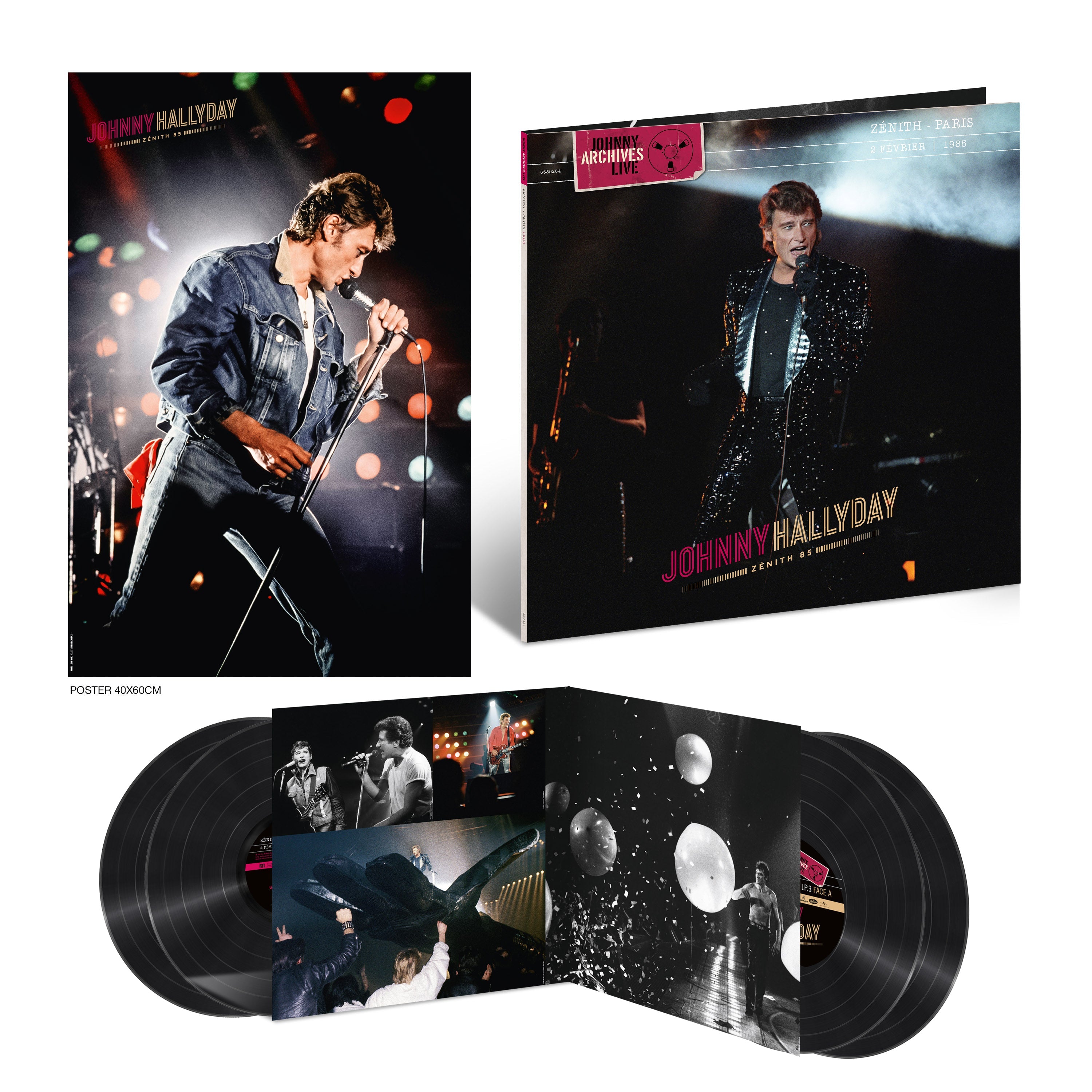 Johnny Hallyday - Zénith 85 - Coffret 4LP Tirage limité et numéroté