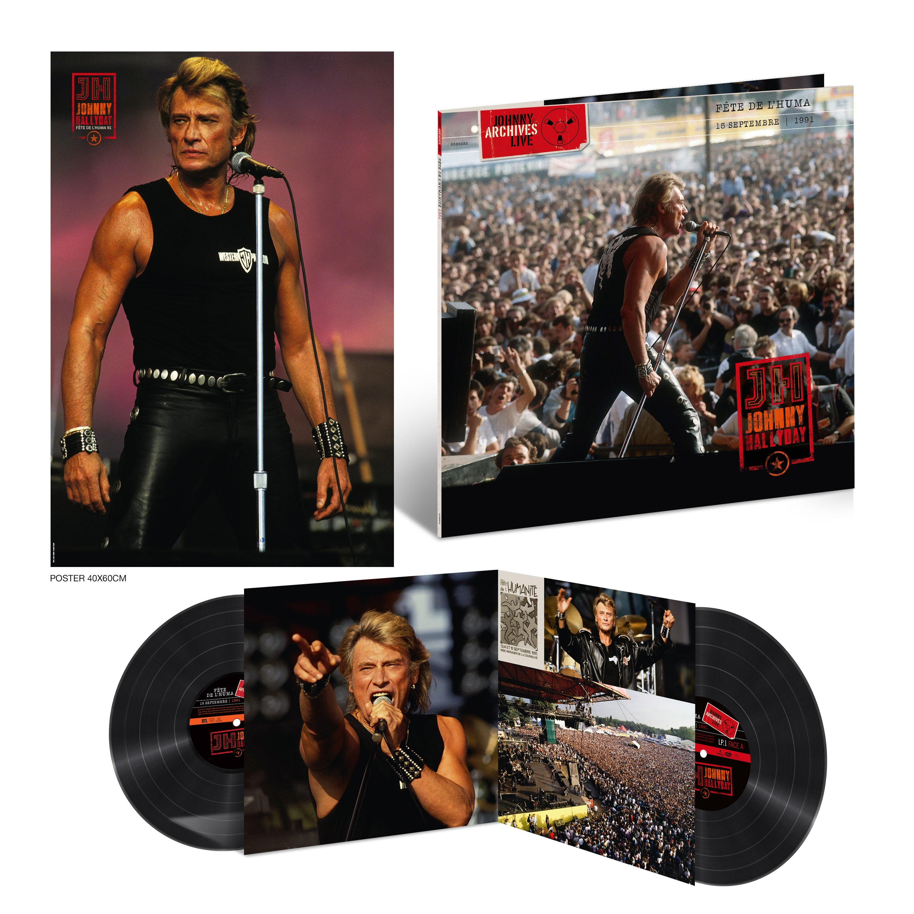 Johnny Hallyday - Fête de l'Huma 91 - Double vinyle limité et numéroté