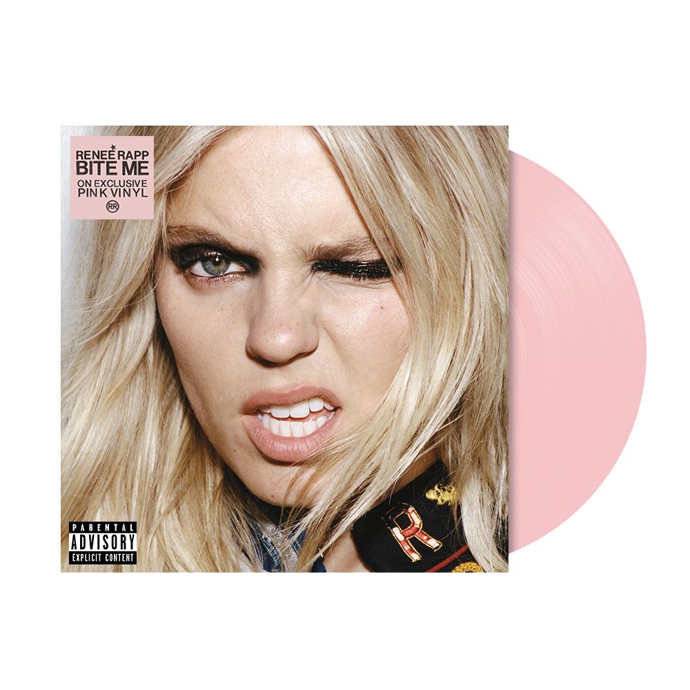 Reneé Rapp - BITE ME - Vinyle exclusif Splatter Baby Pink Cover alternative + Carte dédicacée