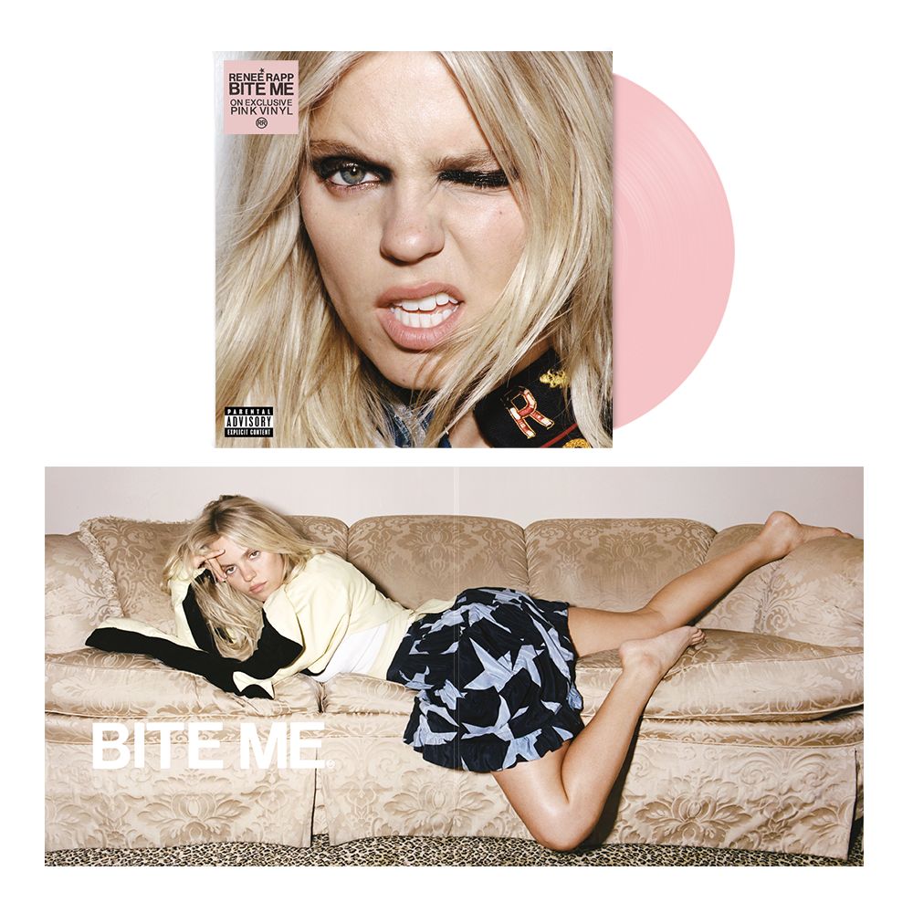 Reneé Rapp - BITE ME - Vinyle exclusif Splatter Baby Pink Cover alternative + Carte dédicacée