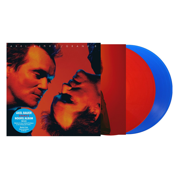Axel Bauer - Grand 8 - Double Vinyle Gatefold Bleu & Rouge Dédicacé (Exclusivité store)