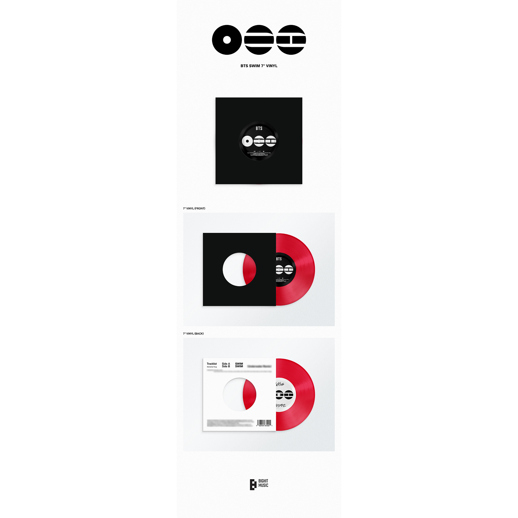 BTS - SWIM - Vinyle 45T Rouge