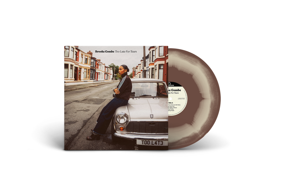 Brooke Combe - Too Late For Tears - Vinyle Édition Limitée 'Brown & Cream Swirl' (Exclusivité store) + Carte dédicacée