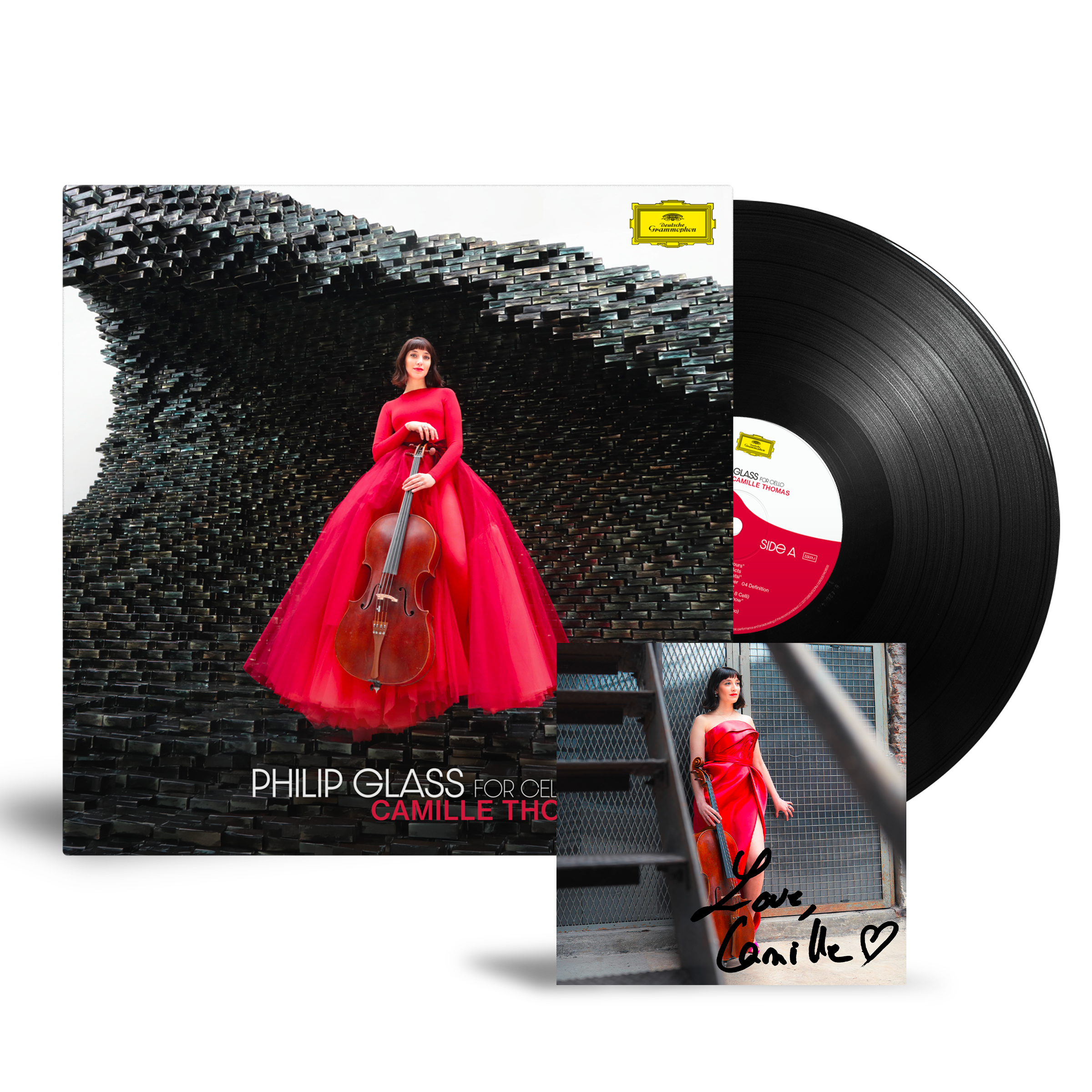 Camille Thomas - Phillip Glass : For Cello - Vinyle + Artcard Dédicacée