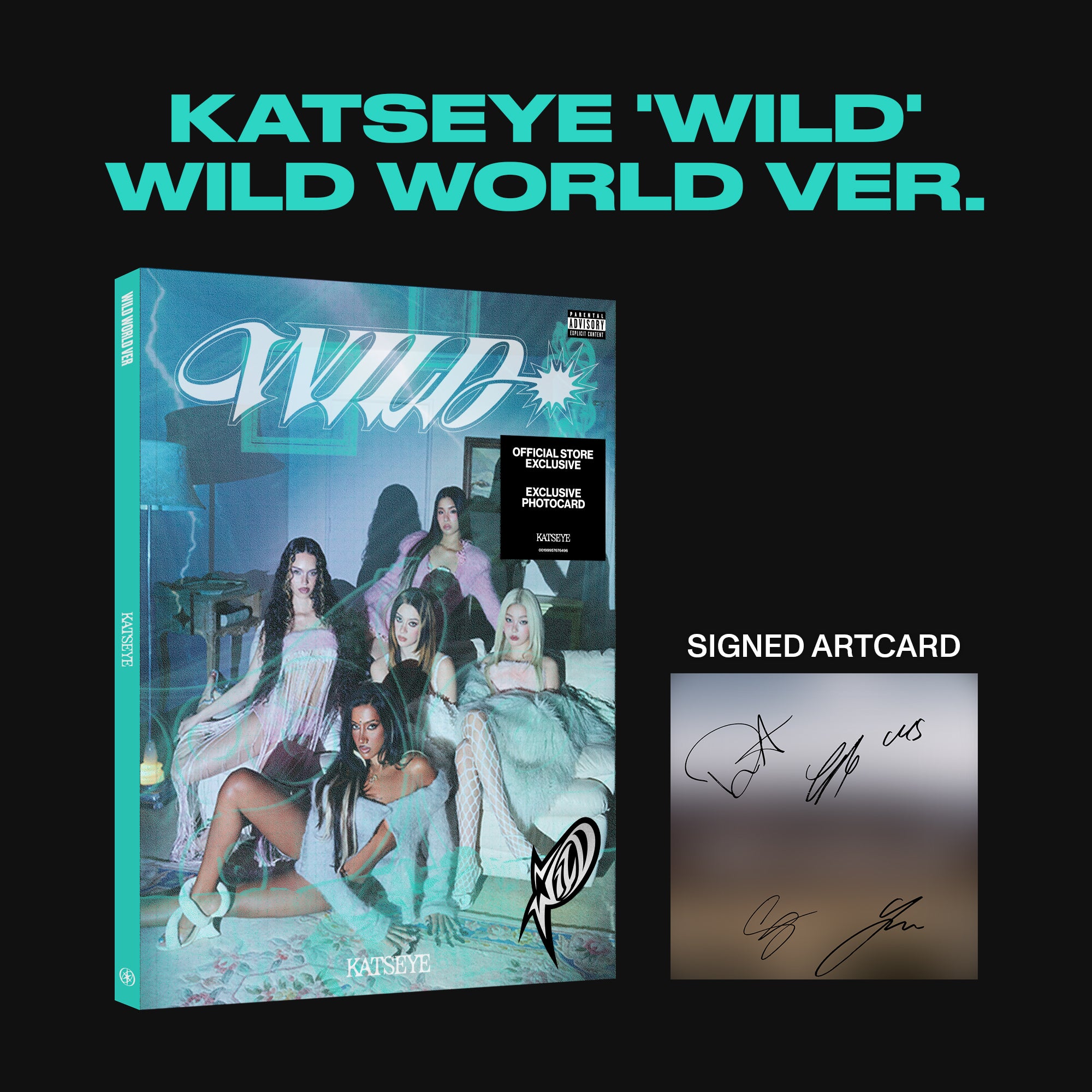 KATSEYE - WILD - Wild world ver. - CD Exclusivité store + Artcard dédicacée