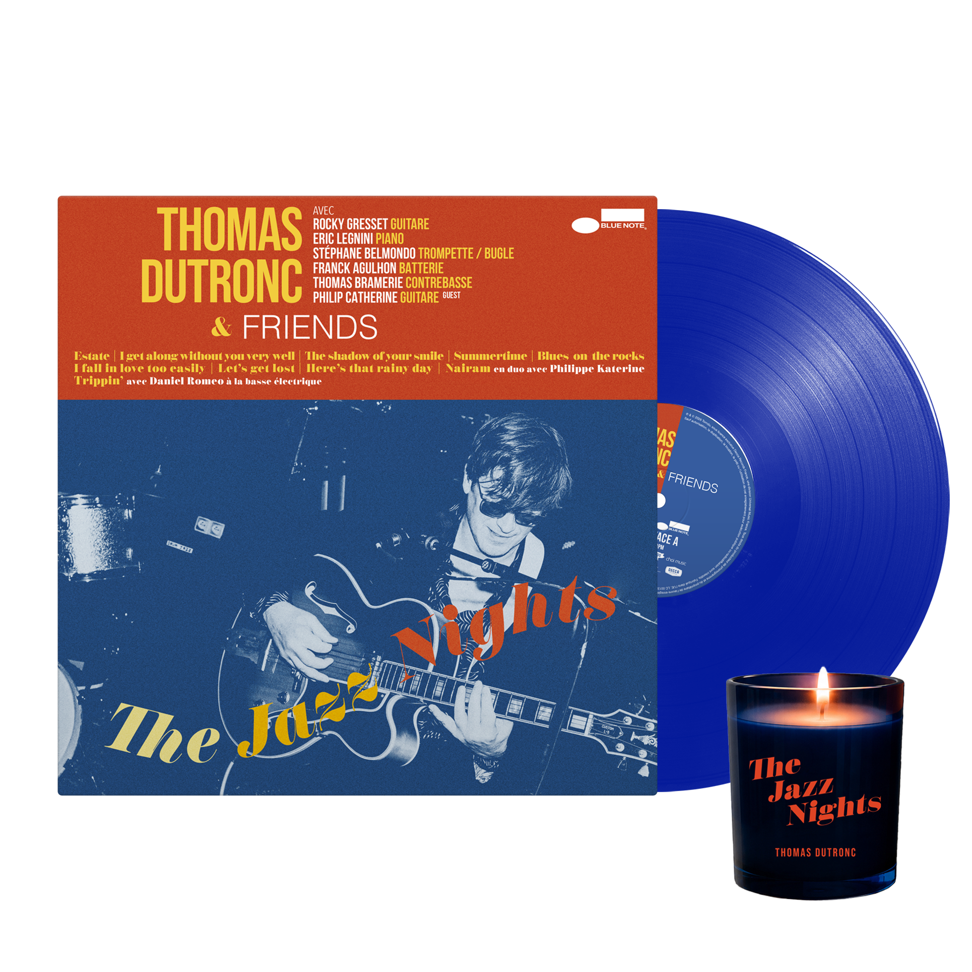 Thomas Dutronc - The Jazz Nights - Pack Vinyle Bleu dédicacé (Exclusif) + Bougie