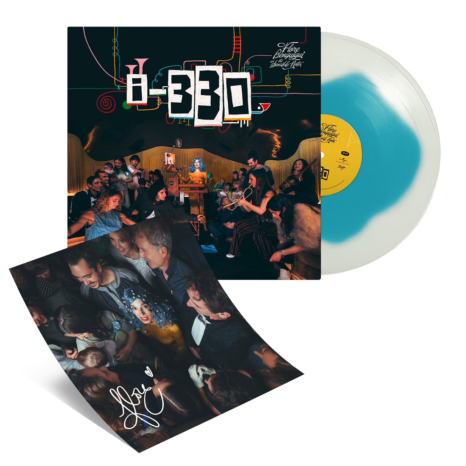 Flore Benguigui & The Sensible Notes - i-330 - Vinyle Couleur Bleu & Transparent + Vinyle 45T + Carte dédicacée