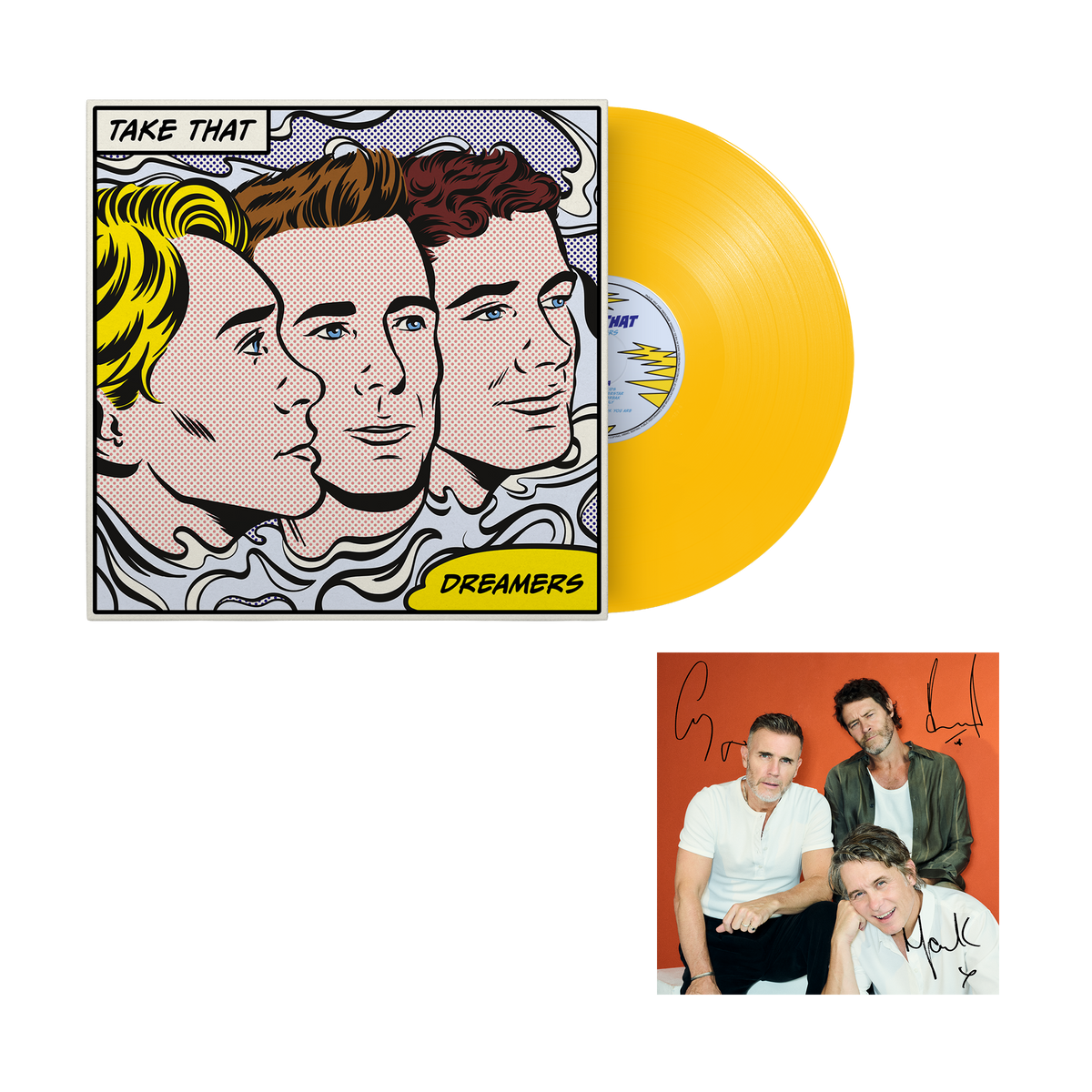 Take That - Dreamers - Vinyle Jaune Édition Limitée (Exclusivité store) + Artcard dédicacée
