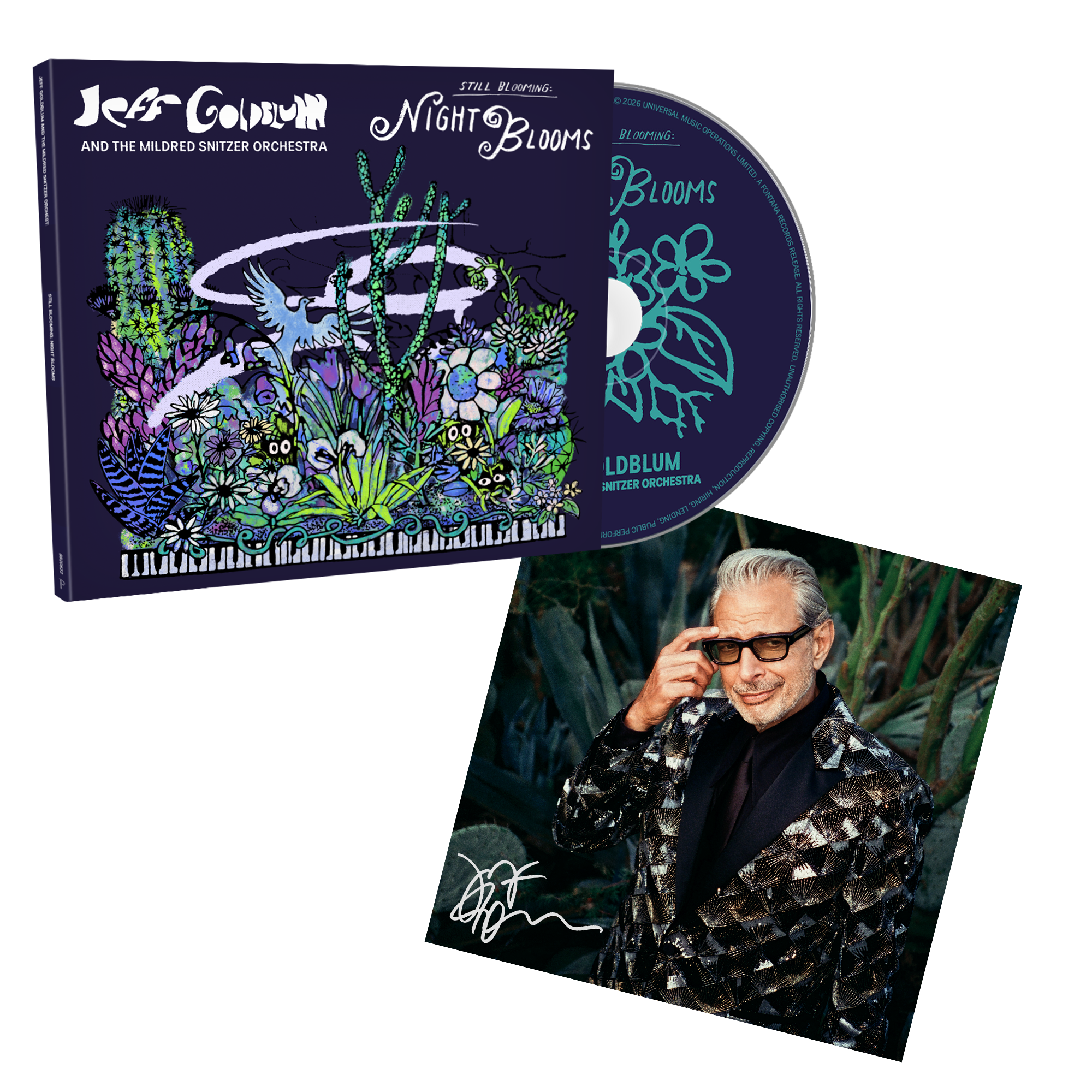 Jeff Goldblum - Night Blooms - CD + Carte dédicacée CD