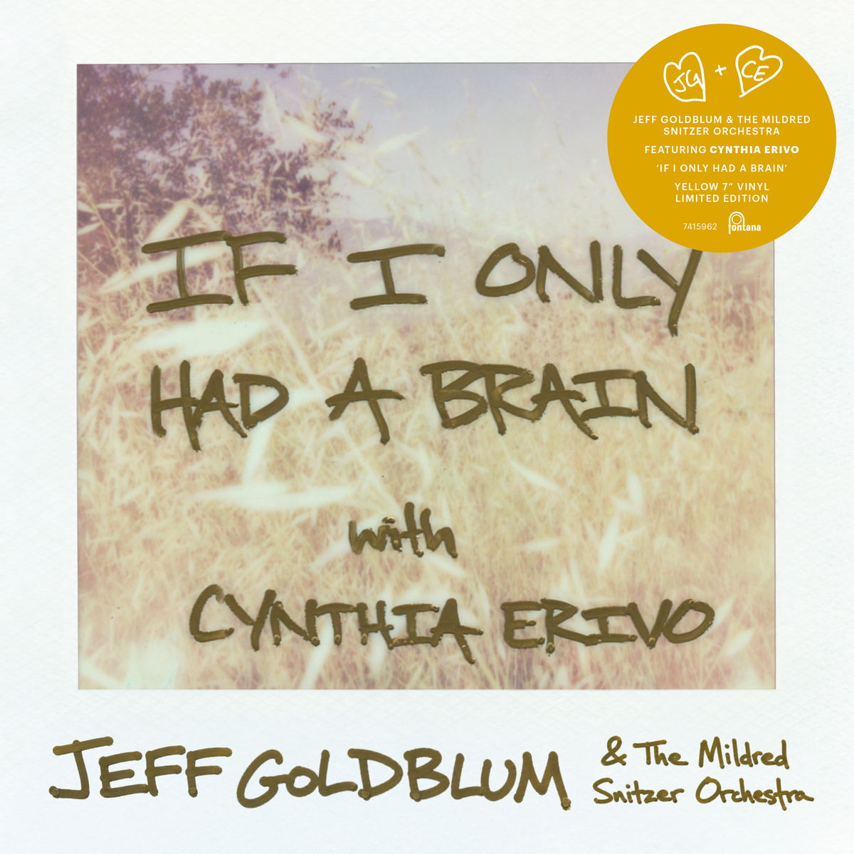 Jeff Goldblum & The Mildred Snizer Orchestra - If I Only Had A Brain with Cynthia Erivo - Vinyle Jaune 45T