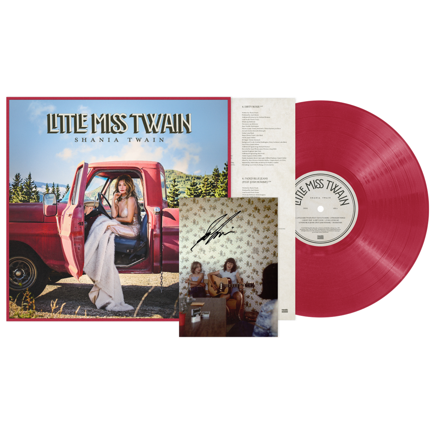 Shania Twain - Little Miss Twain - Vinyle 'Rosie Red' + Insert dédicacé