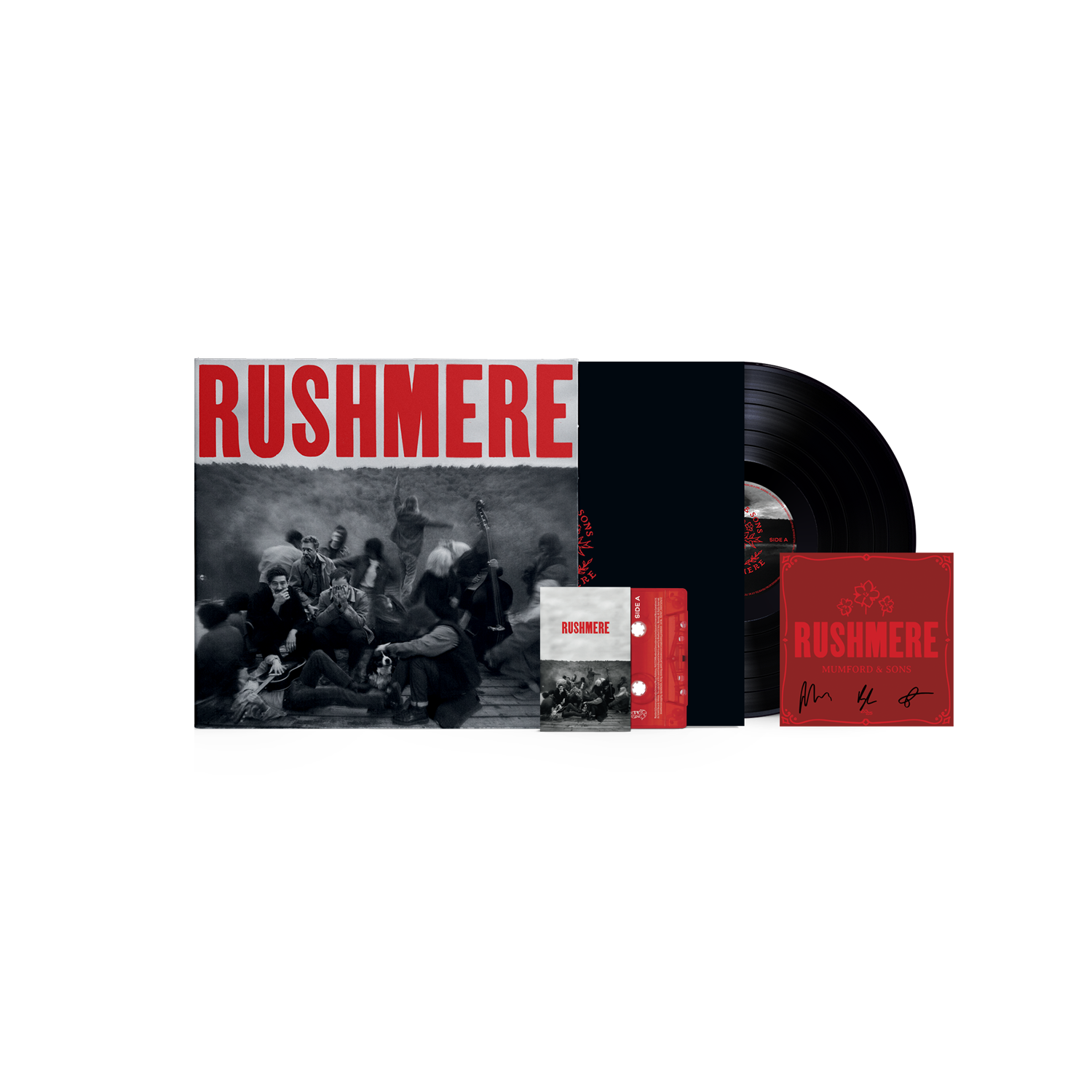 Mumford and Sons - RUSHMERE - Vinyle noir recyclé + Cassette + Carte dédicacée