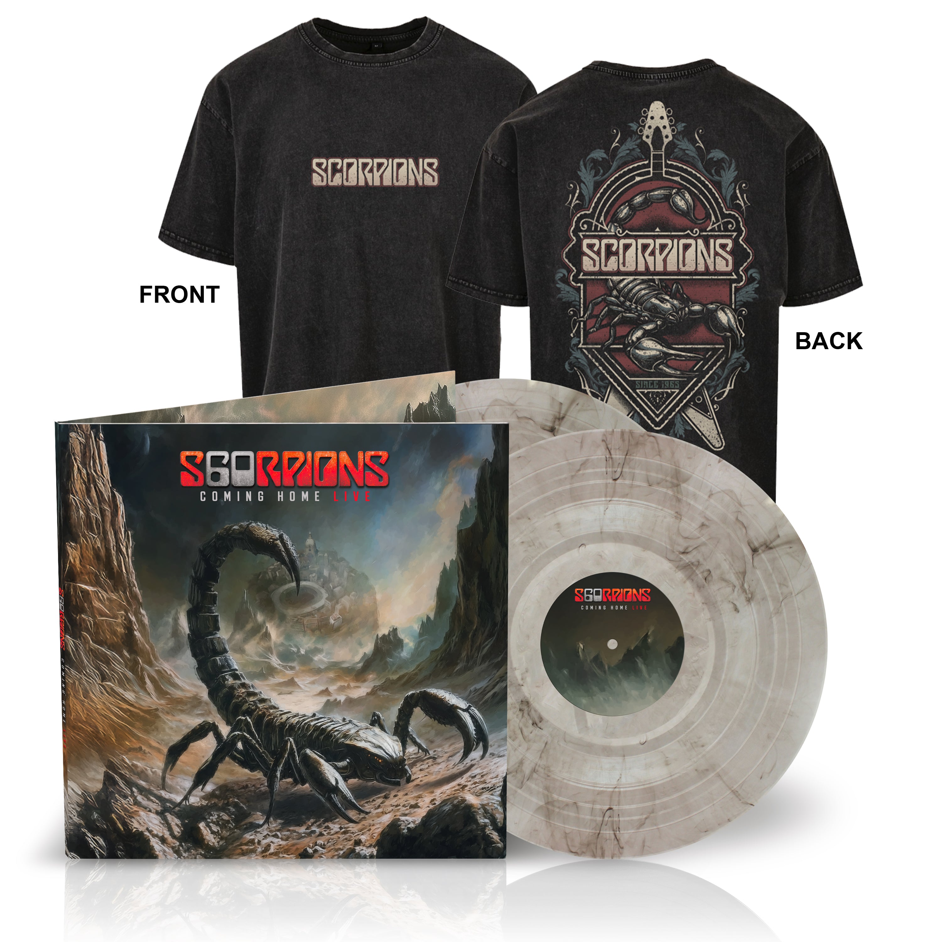 Scorpions - Coming Home Live - Double Vinyle Couleur + T-shirt "Soixante ans de Rock'n'Roll"