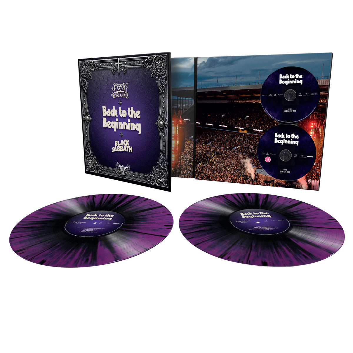 Ozzy Osbourne & Black Sabbath - Back To The Beginning - Double Vinyle Splatter 'Purple & Black' / 2 Blu-Ray