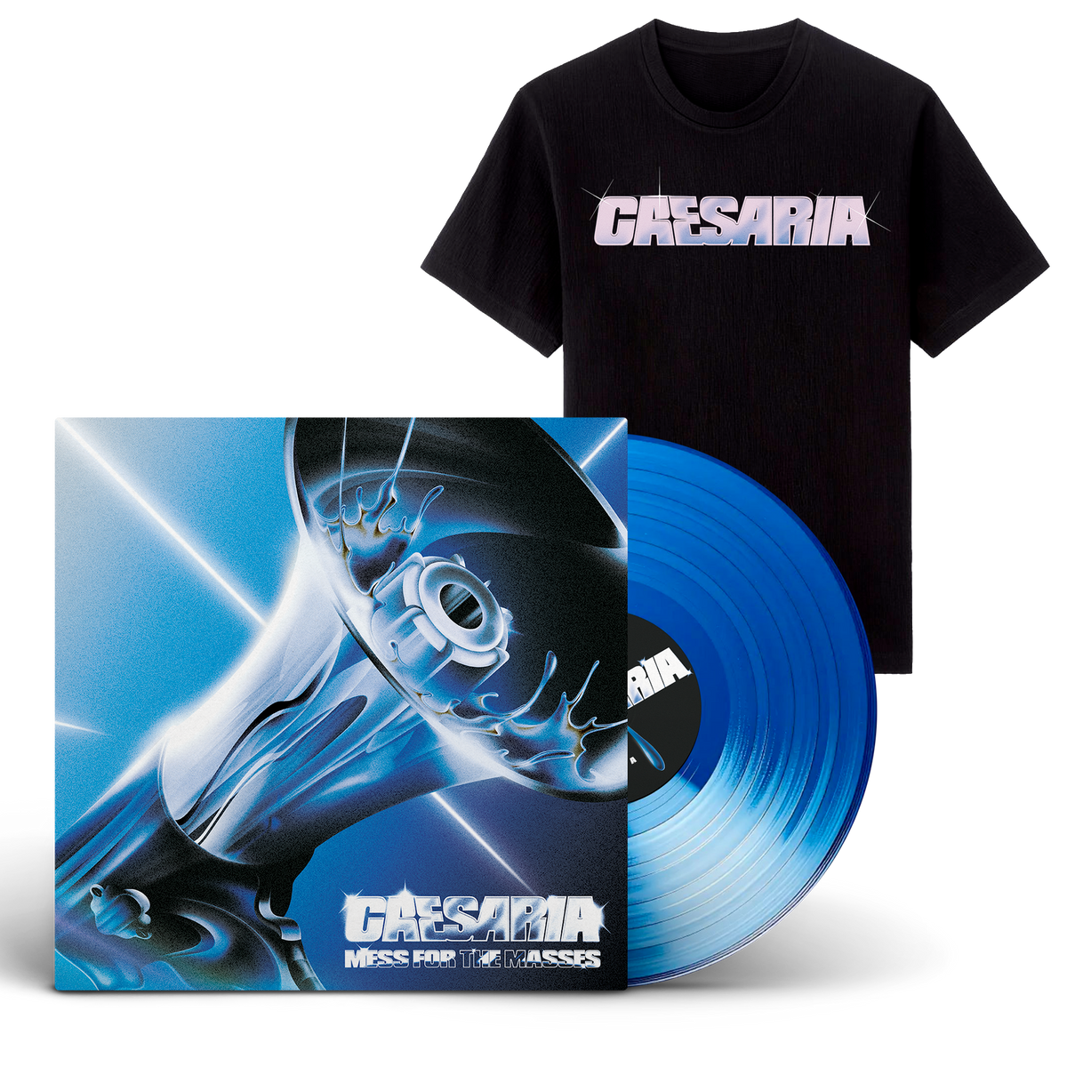 Caesaria - Mess For The Masses - Vinyle Bleu Dédicacé (Édition Limitée) + T-Shirt Noir