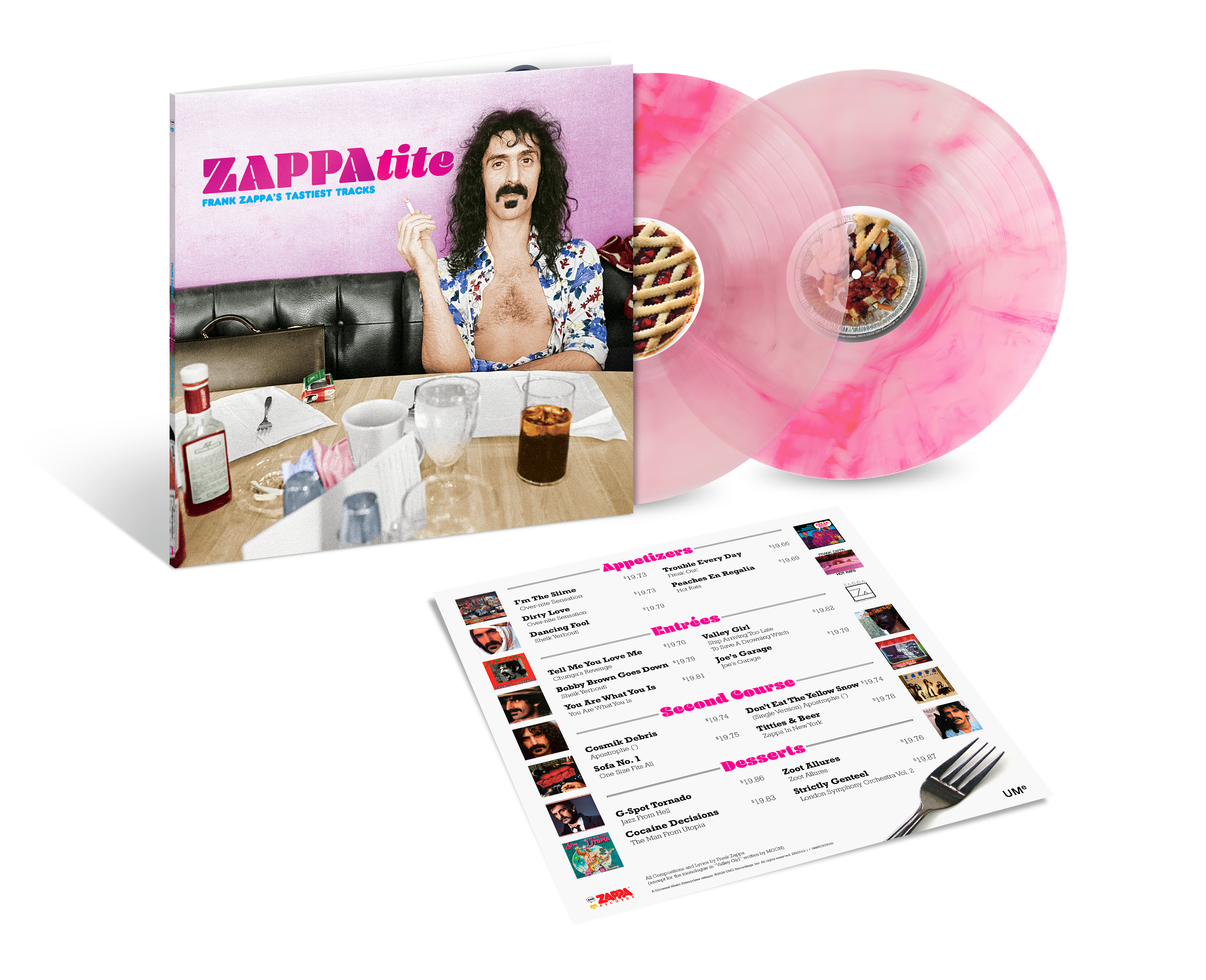 Frank Zappa - ZAPPAtite: Frank Zappa’s Tastiest Tracks - Double Vinyle 'Pink-Swirl' (Édition limitée)