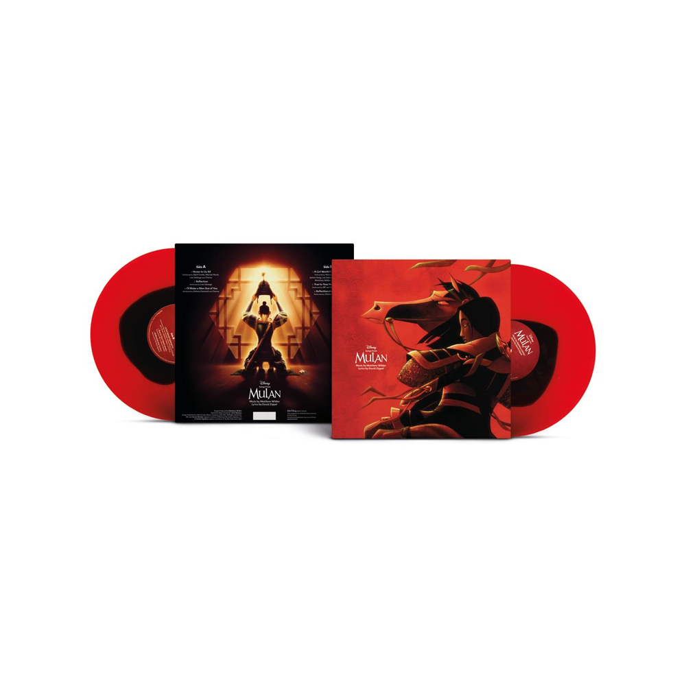 Disney - Mulan - Vinyle rouge transparent avec un anneau intérieur Noir - Tirage Limité