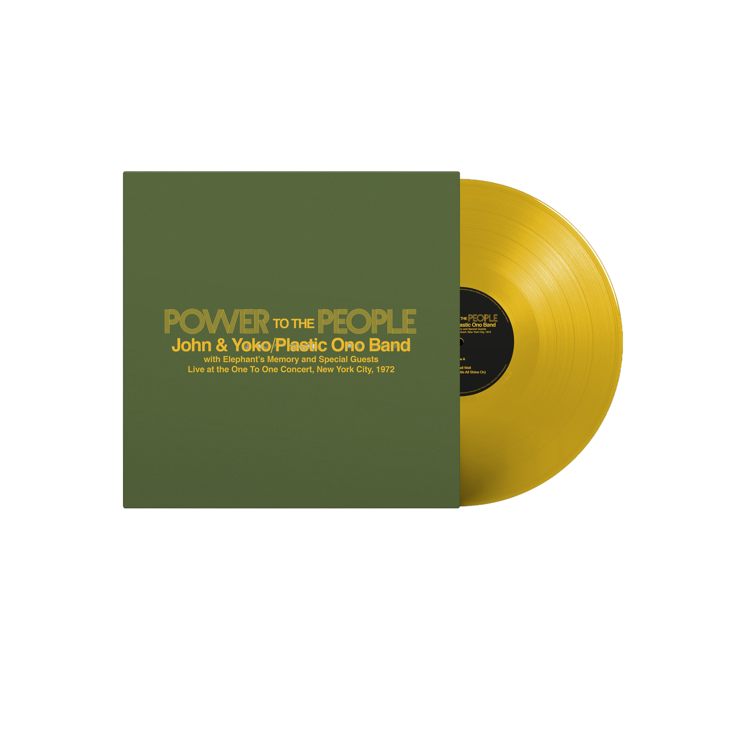 John & Yoko, The Plastic Ono Band, Elephant's Memory & Special Guests - Power To The People - Live at the One To One Concert, New York City, 1972 - Vinyle 45T Jaune