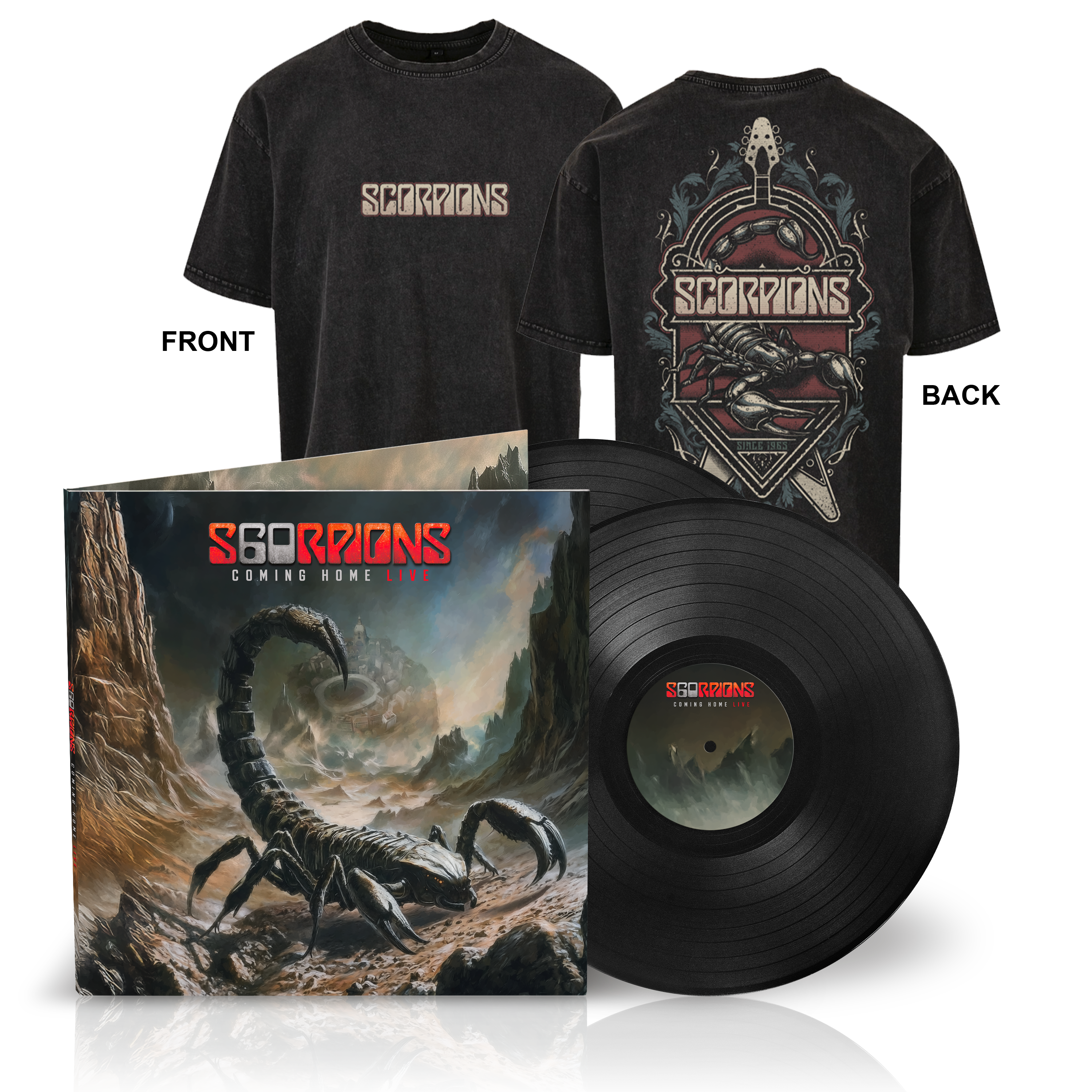 Scorpions - Coming Home Live - Double Vinyle + T-shirt "Soixante ans de Rock'n'Roll"