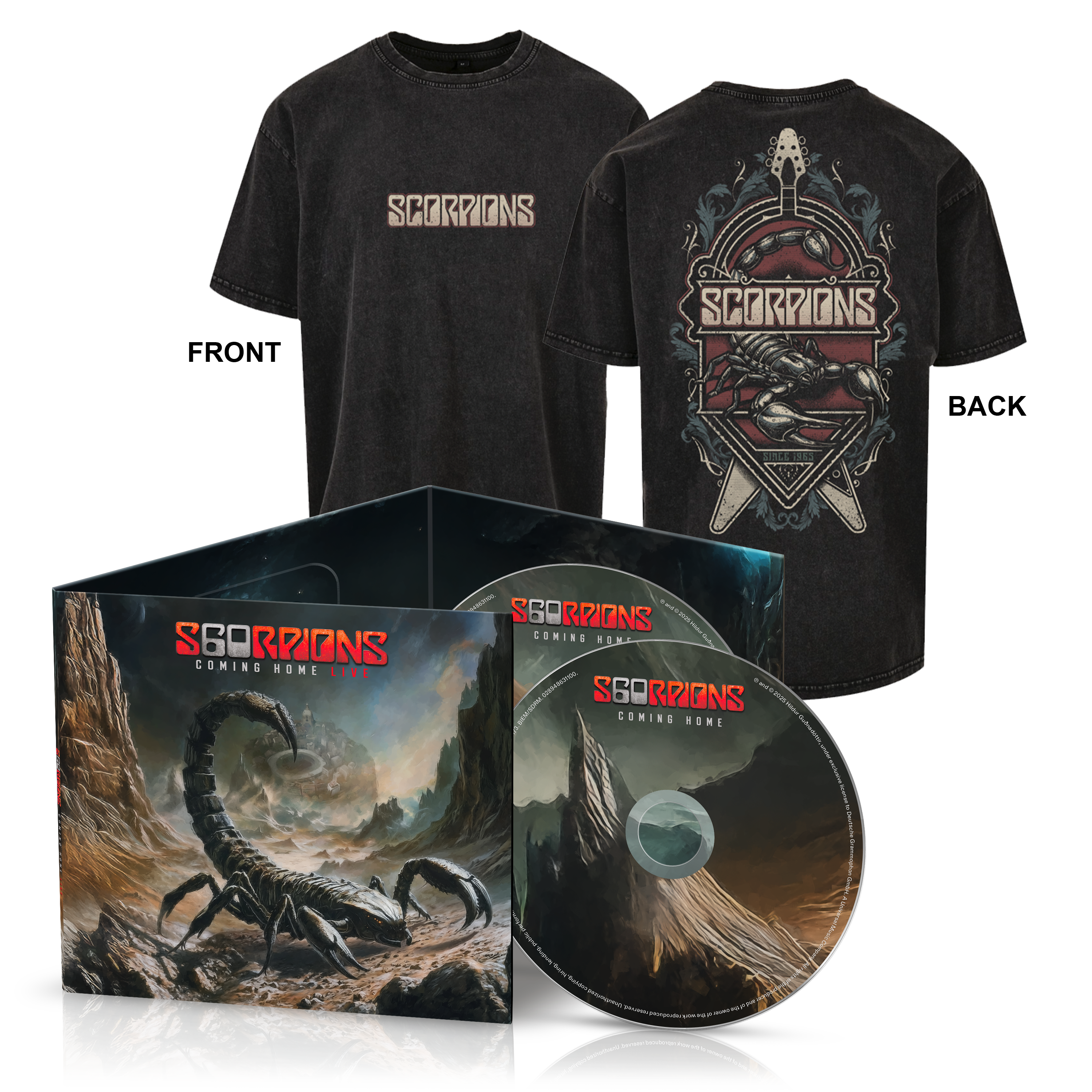 Scorpions - Coming Home Live - Double CD + T-shirt "Soixante ans de Rock'n'Roll"