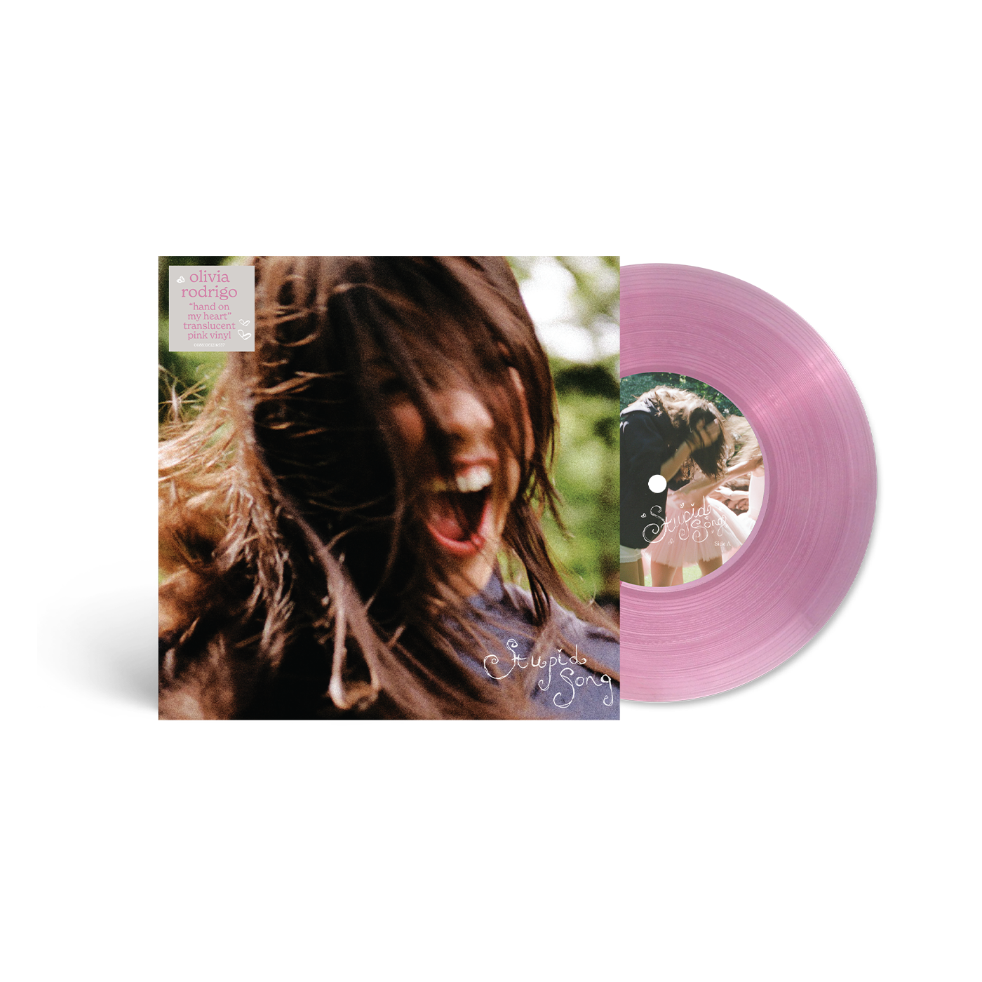 Olivia Rodrigo - stupid song - 'hand on my heart' translucent pink 7" vinyl