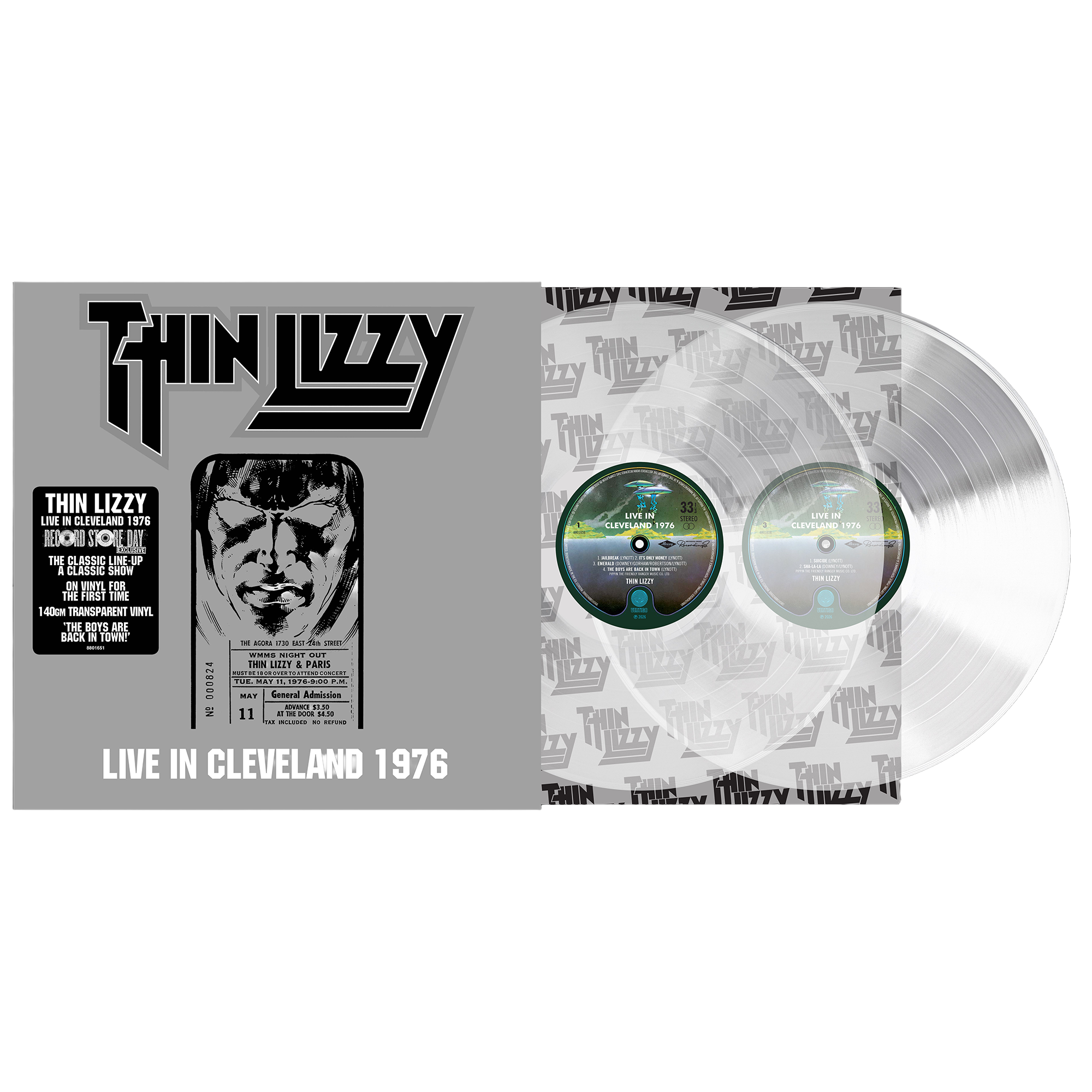 Thin Lizzy - Live In Cleveland 1976 - Double Vinyle Transparent