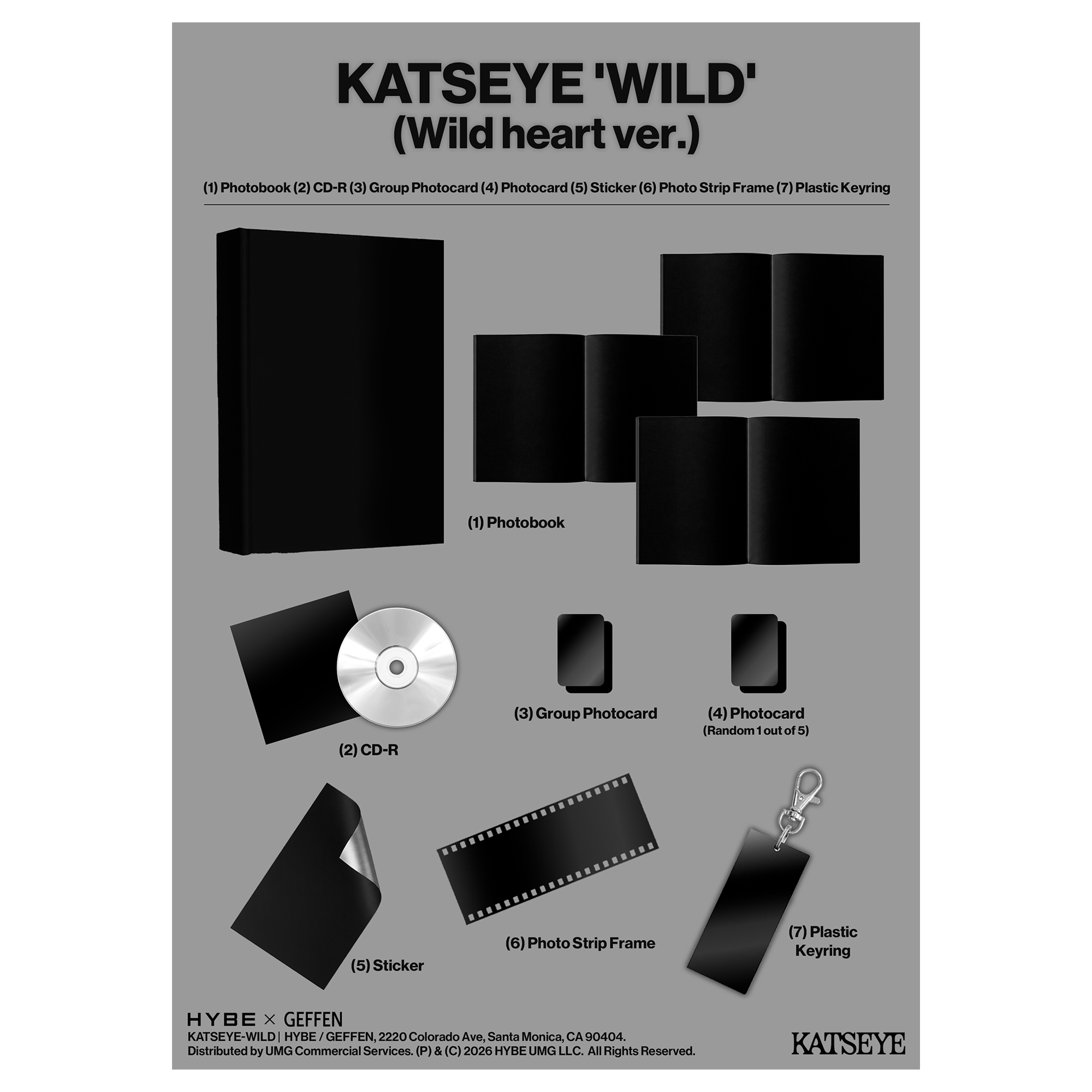 KATSEYE - WILD - Wild heart ver. - CD + Artcard dédicacée