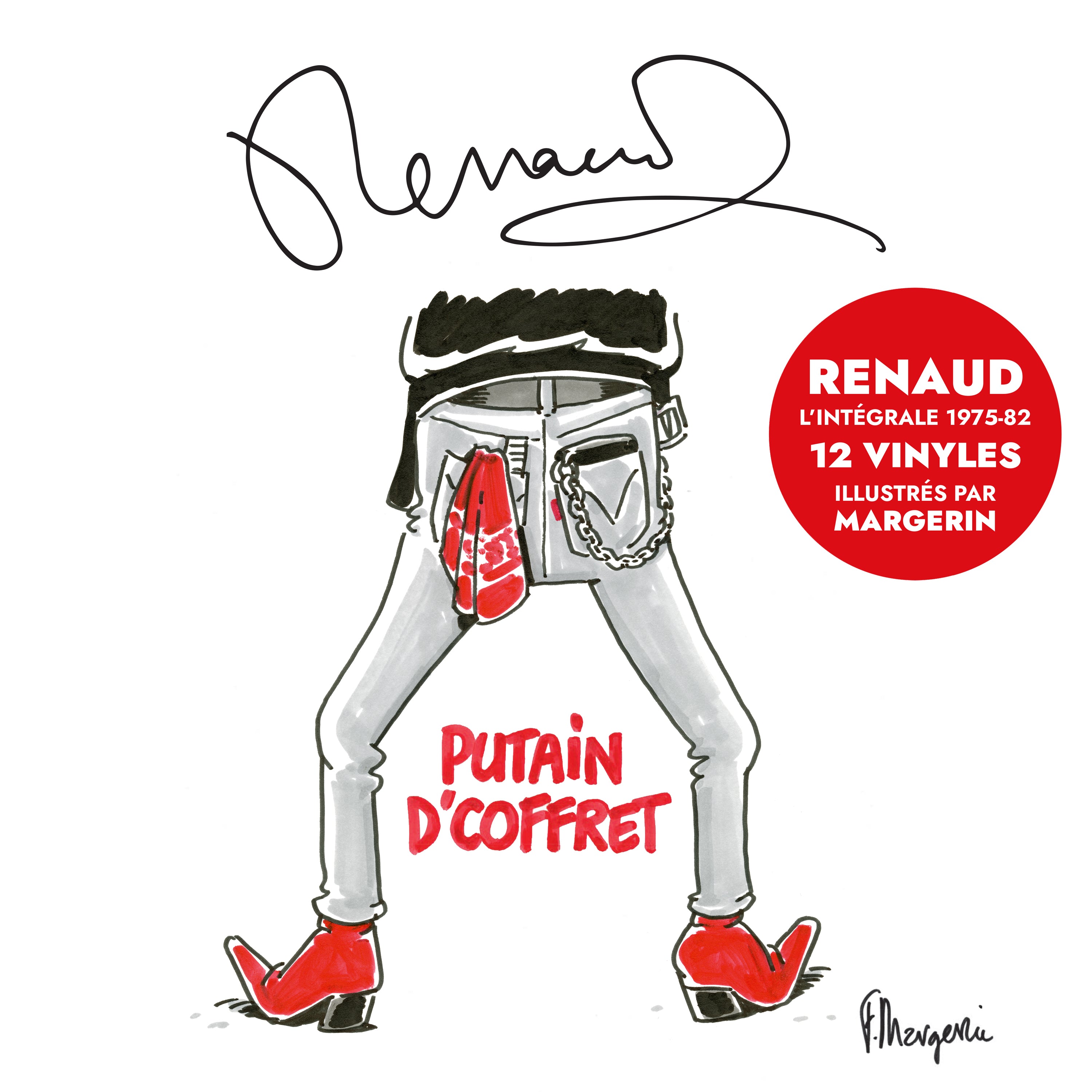 Renaud - Putain d'coffret - 12 vinyles couleur inclus lithographie signée par Frank Margerin