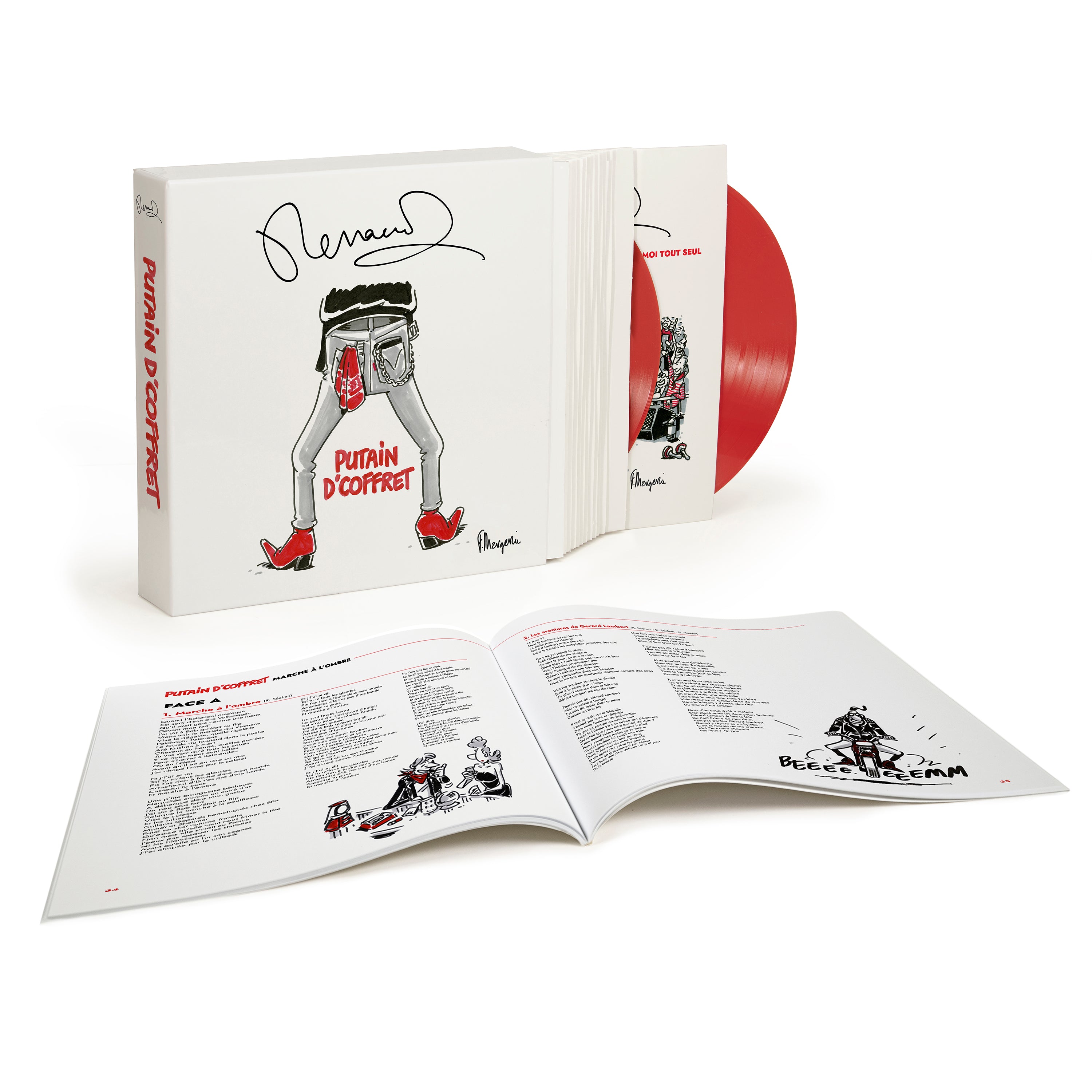 Renaud - Putain d'coffret - 12 vinyles couleur inclus lithographie signée par Frank Margerin